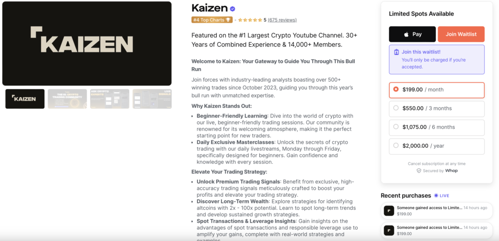 Kaizen Crypto Trading Discord Group Review