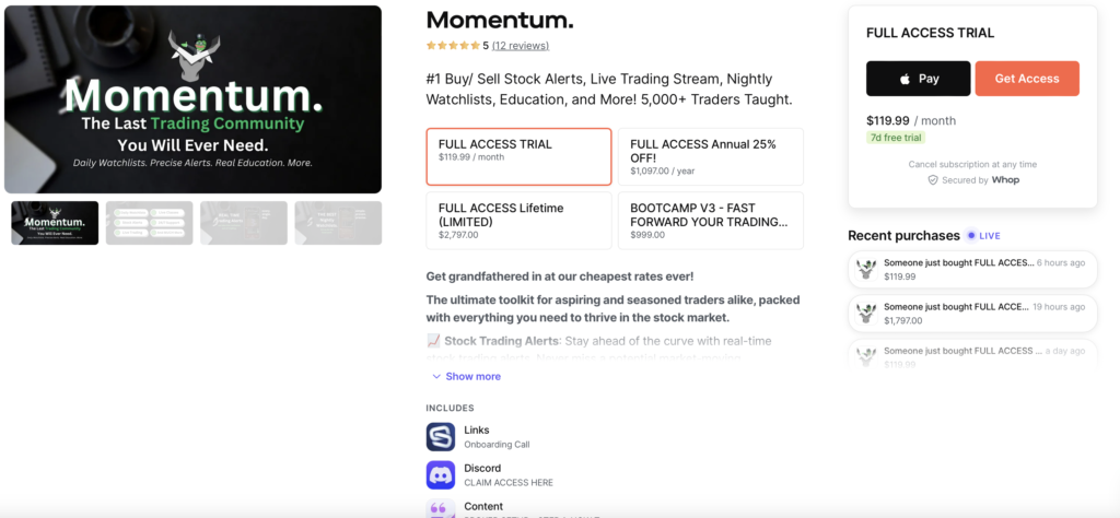 Momentum. Trading Discord Group