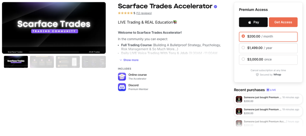 Scarface Trades Accelerator Discord Trading Server