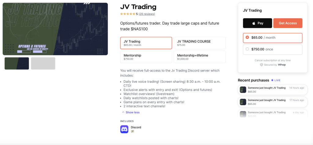JV Trading Discord Server