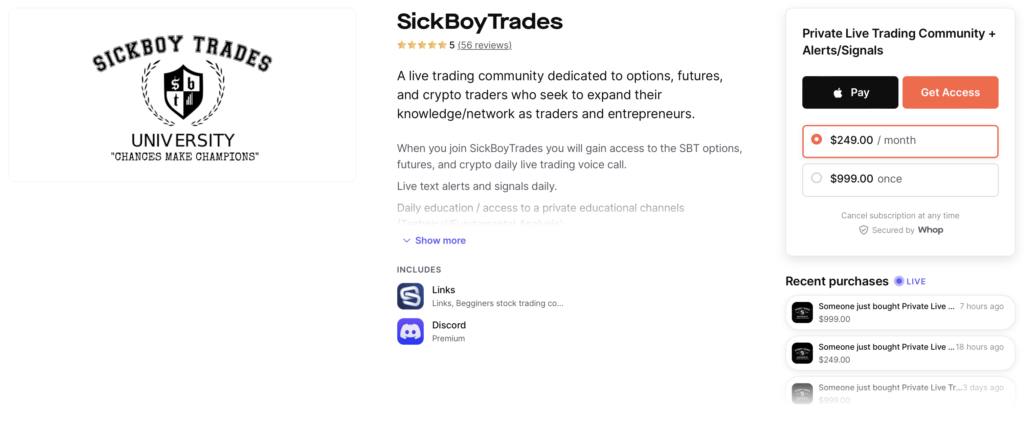Sickboy Trades Discord Trading Group