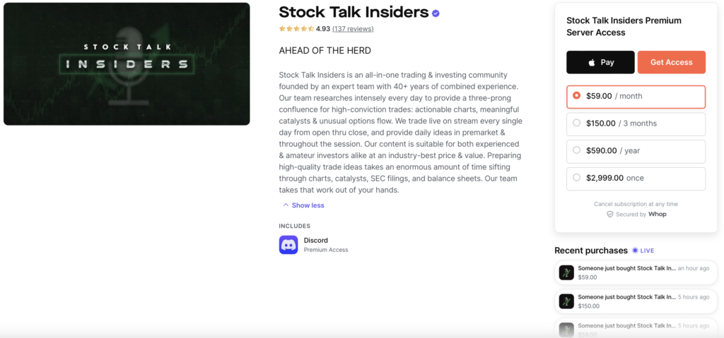 Stock Talk Insiders Discord Trading Group