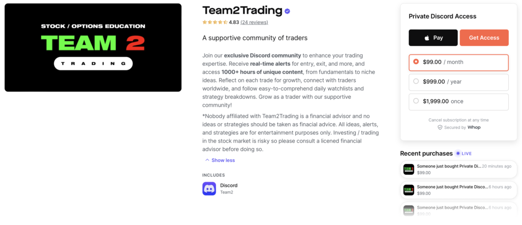 Team2Trading Discord Trading Server
