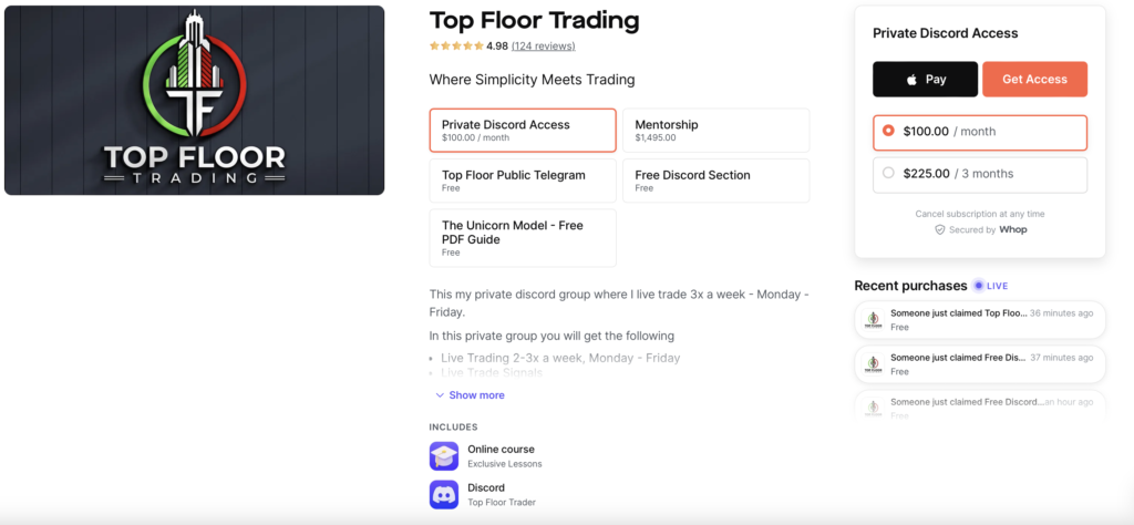 Top Floor Trading Discord Group