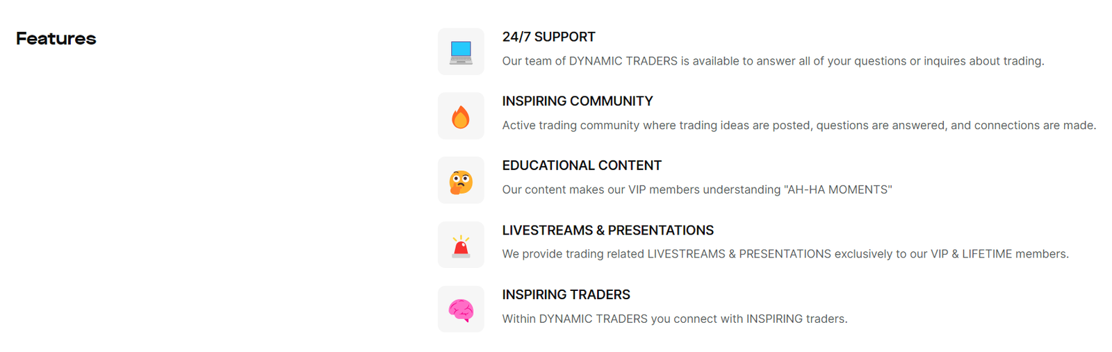 Dynamic Traders Key Features