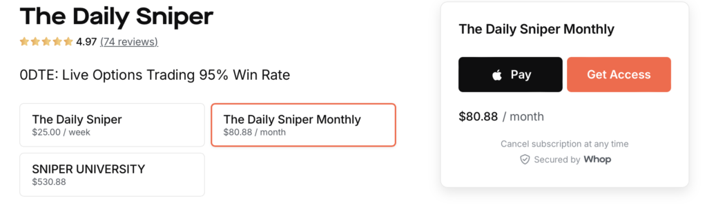 The Daily Sniper Pricing