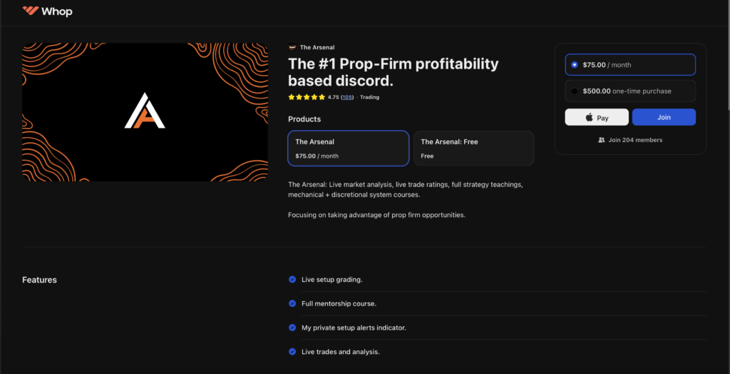 The Arsenal Review Discord Trading Group on Whop