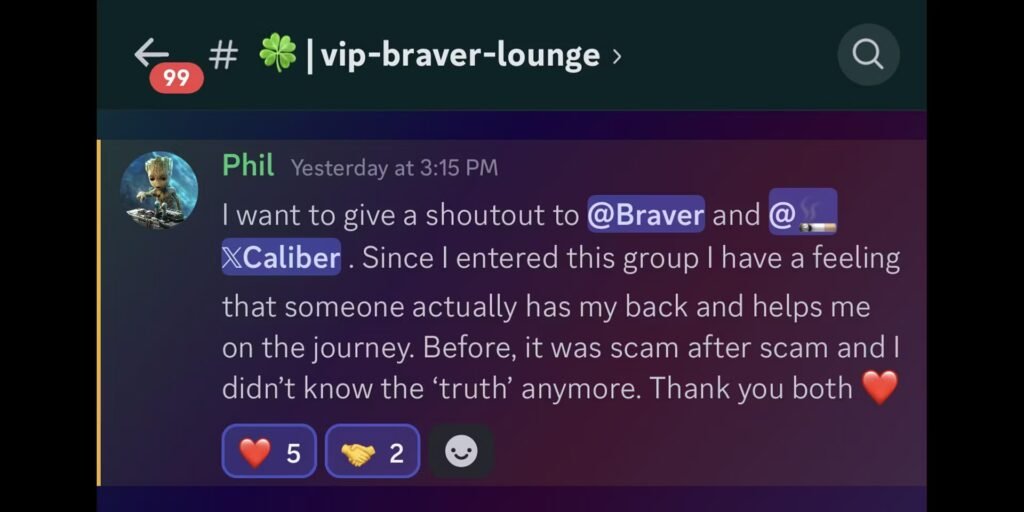 Braver Crypto review — trading community on Whop