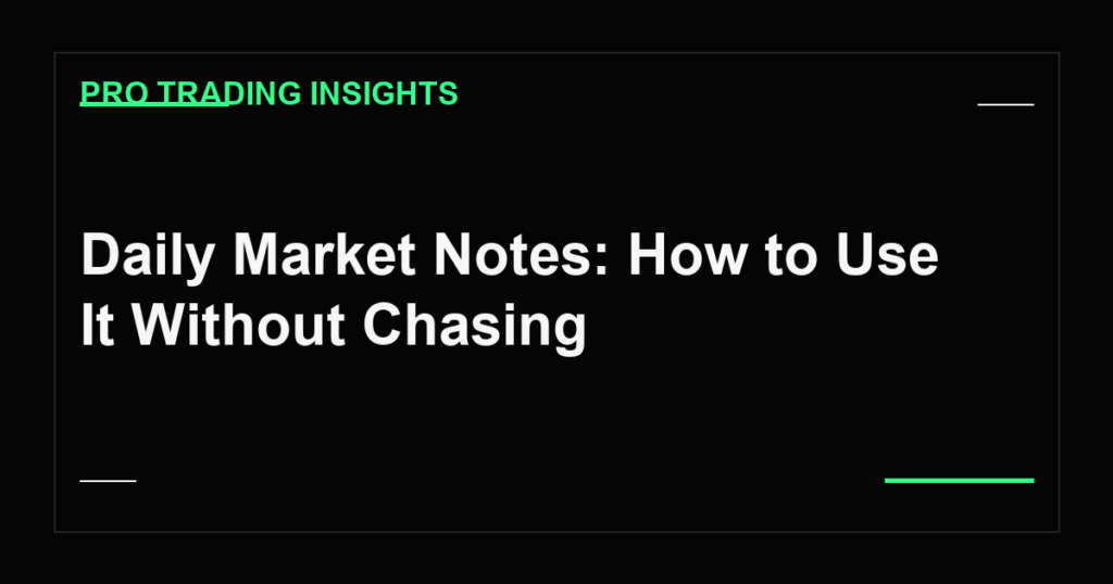 Daily Market Notes: How to Use It Without Chasing - Pro Trading Insights