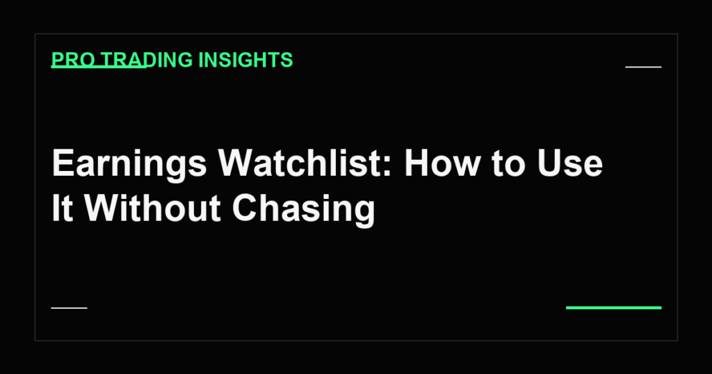 Earnings Watchlist: How to Use It Without Chasing - Pro Trading Insights