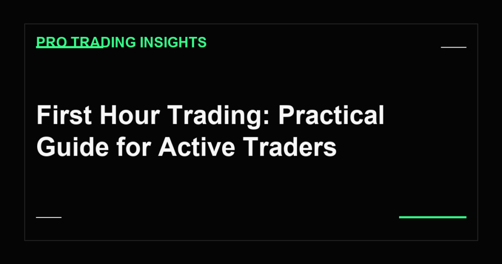 First Hour Trading: Practical Guide for Active Traders - Pro Trading Insights