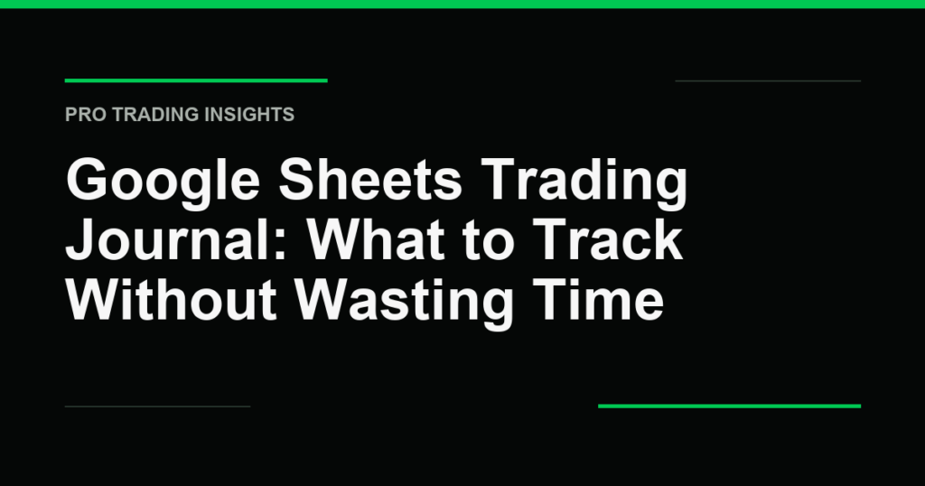 Google Sheets Trading Journal: What to Track Without Wasting Time - Pro Trading Insights