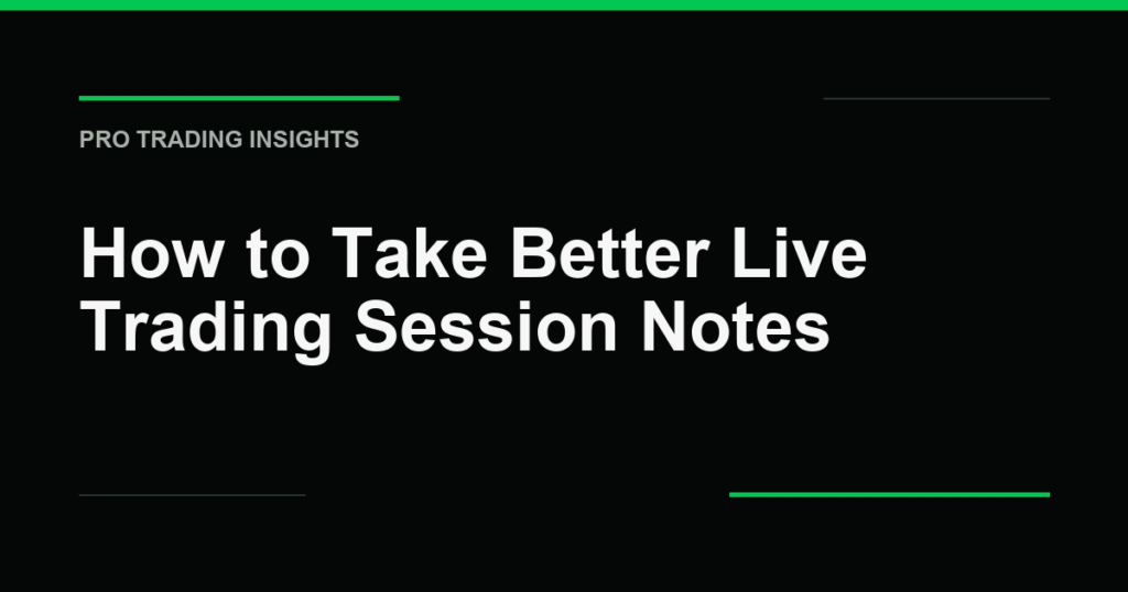 How to Take Better Live Trading Session Notes - Pro Trading Insights