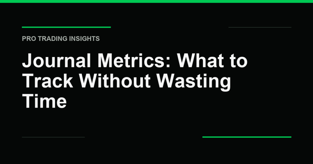 Journal Metrics: What to Track Without Wasting Time - Pro Trading Insights