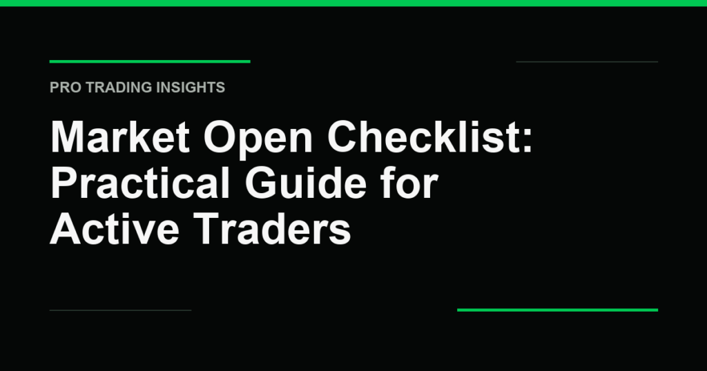 Market Open Checklist: Practical Guide for Active Traders - Pro Trading Insights