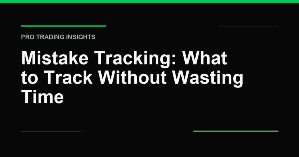 Mistake Tracking: What to Track Without Wasting Time - Pro Trading Insights