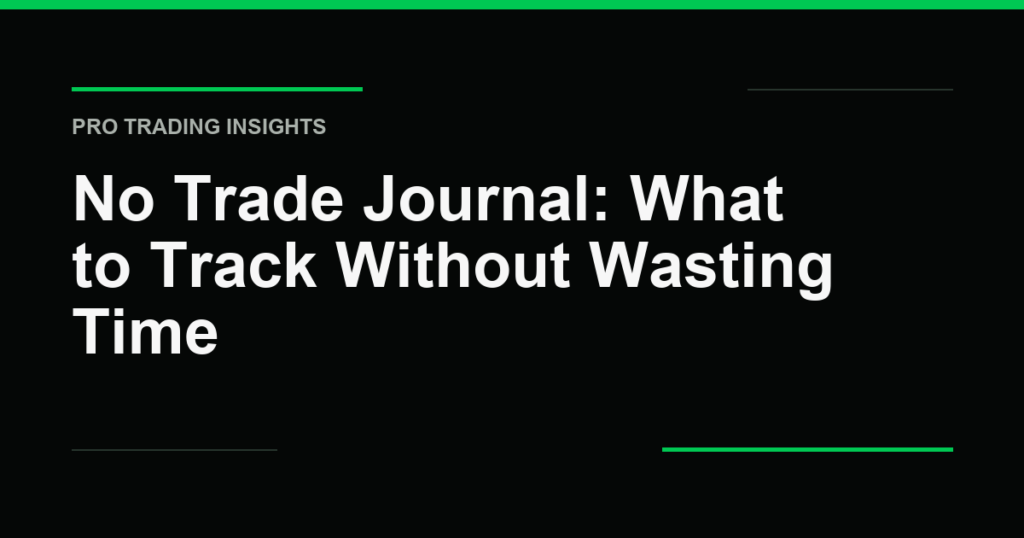 No Trade Journal: What to Track Without Wasting Time - Pro Trading Insights