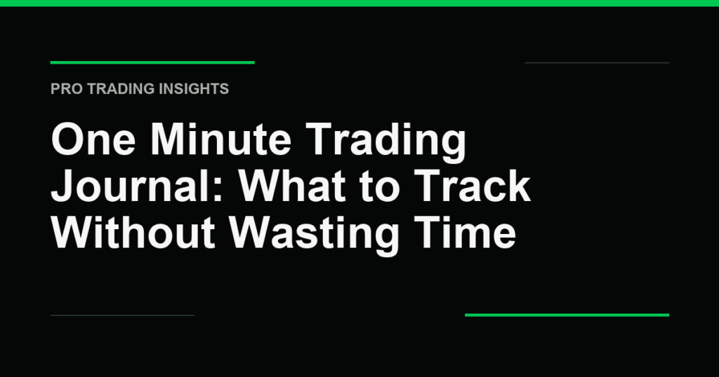 One Minute Trading Journal: What to Track Without Wasting Time - Pro Trading Insights