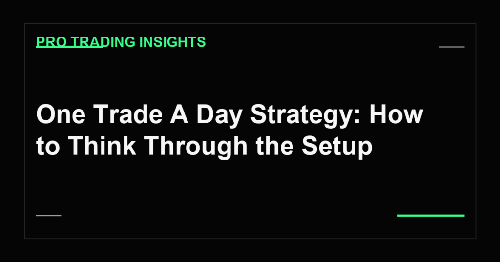 One Trade A Day Strategy: How to Think Through the Setup - Pro Trading Insights
