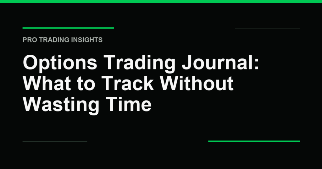Options Trading Journal: What to Track Without Wasting Time - Pro Trading Insights