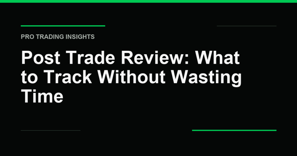 Post Trade Review: What to Track Without Wasting Time - Pro Trading Insights
