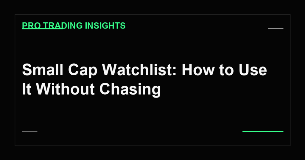 Small Cap Watchlist: How to Use It Without Chasing - Pro Trading Insights