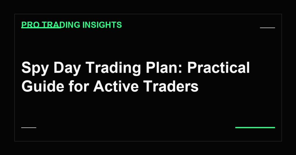 Spy Day Trading Plan: Practical Guide for Active Traders - Pro Trading Insights