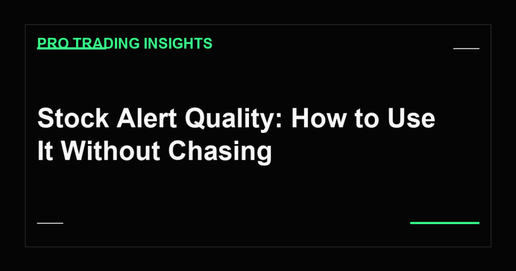 Stock Alert Quality: How to Use It Without Chasing - Pro Trading Insights