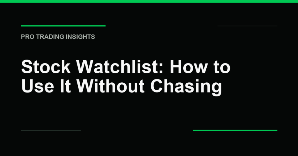 Stock Watchlist: How to Use It Without Chasing - Pro Trading Insights