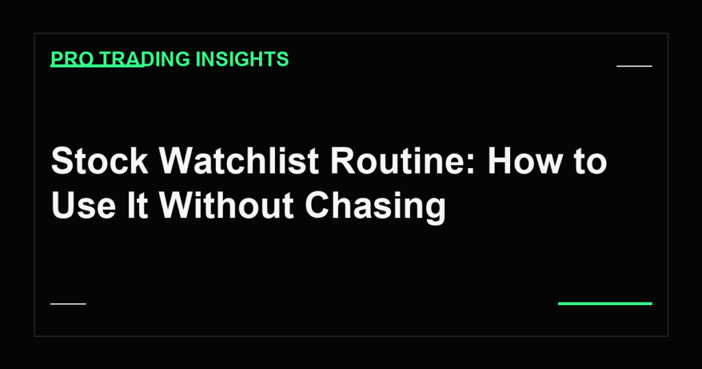 Stock Watchlist Routine: How to Use It Without Chasing - Pro Trading Insights