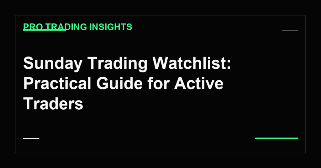 Sunday Trading Watchlist: Practical Guide for Active Traders - Pro Trading Insights