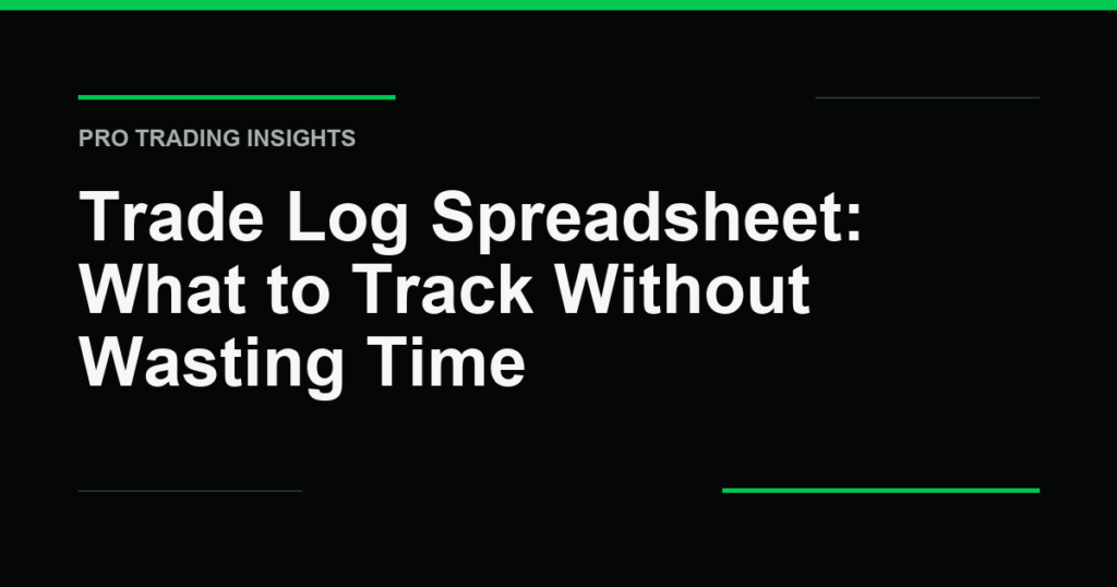 Trade Log Spreadsheet: What to Track Without Wasting Time - Pro Trading Insights