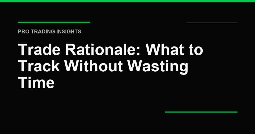 Trade Rationale: What to Track Without Wasting Time - Pro Trading Insights