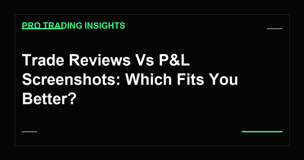Trade Reviews Vs P&L Screenshots: Which Fits You Better? - Pro Trading Insights
