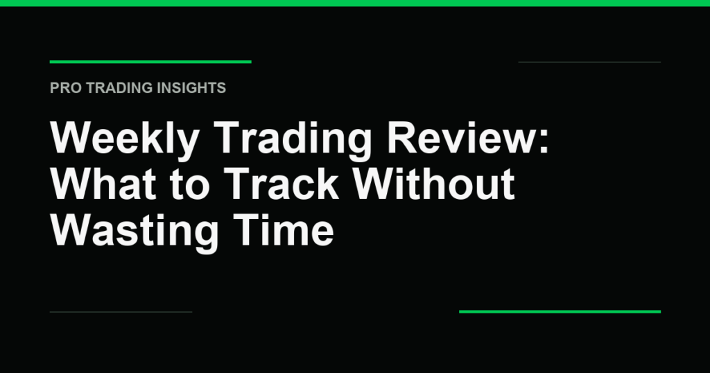 Weekly Trading Review: What to Track Without Wasting Time - Pro Trading Insights